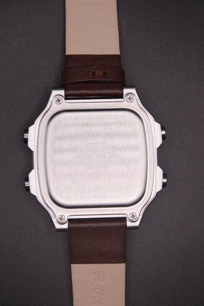 Brown Genuine Leather Strap - Casio AE1200 (Silver) Mod