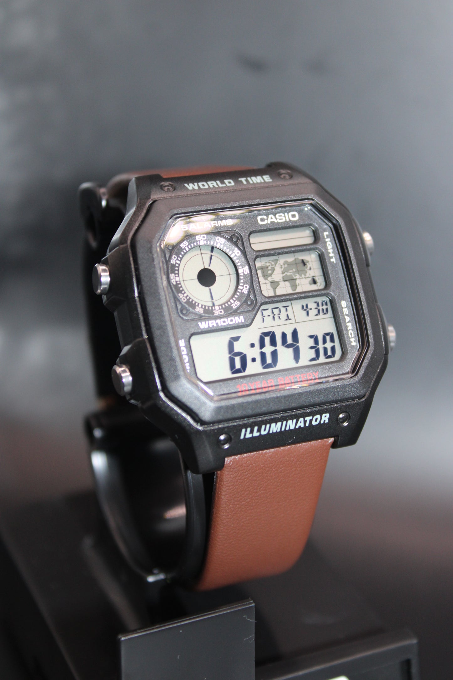 Brown Genuine Leather - Casio AE1200 (Black) Mod