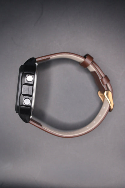 Brown Genuine Leather - Casio AE1200 (Black) Mod