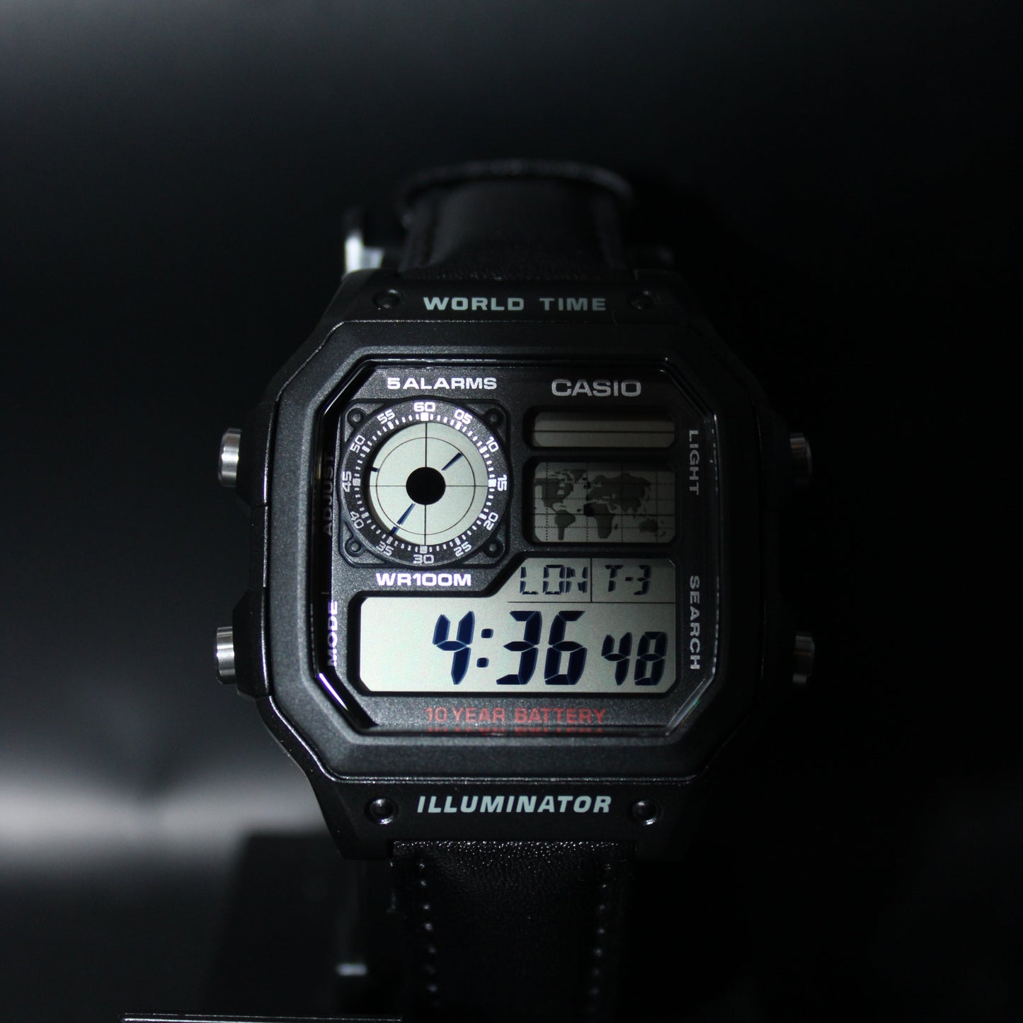 Black Genuine Leather - Casio AE1200 Mod