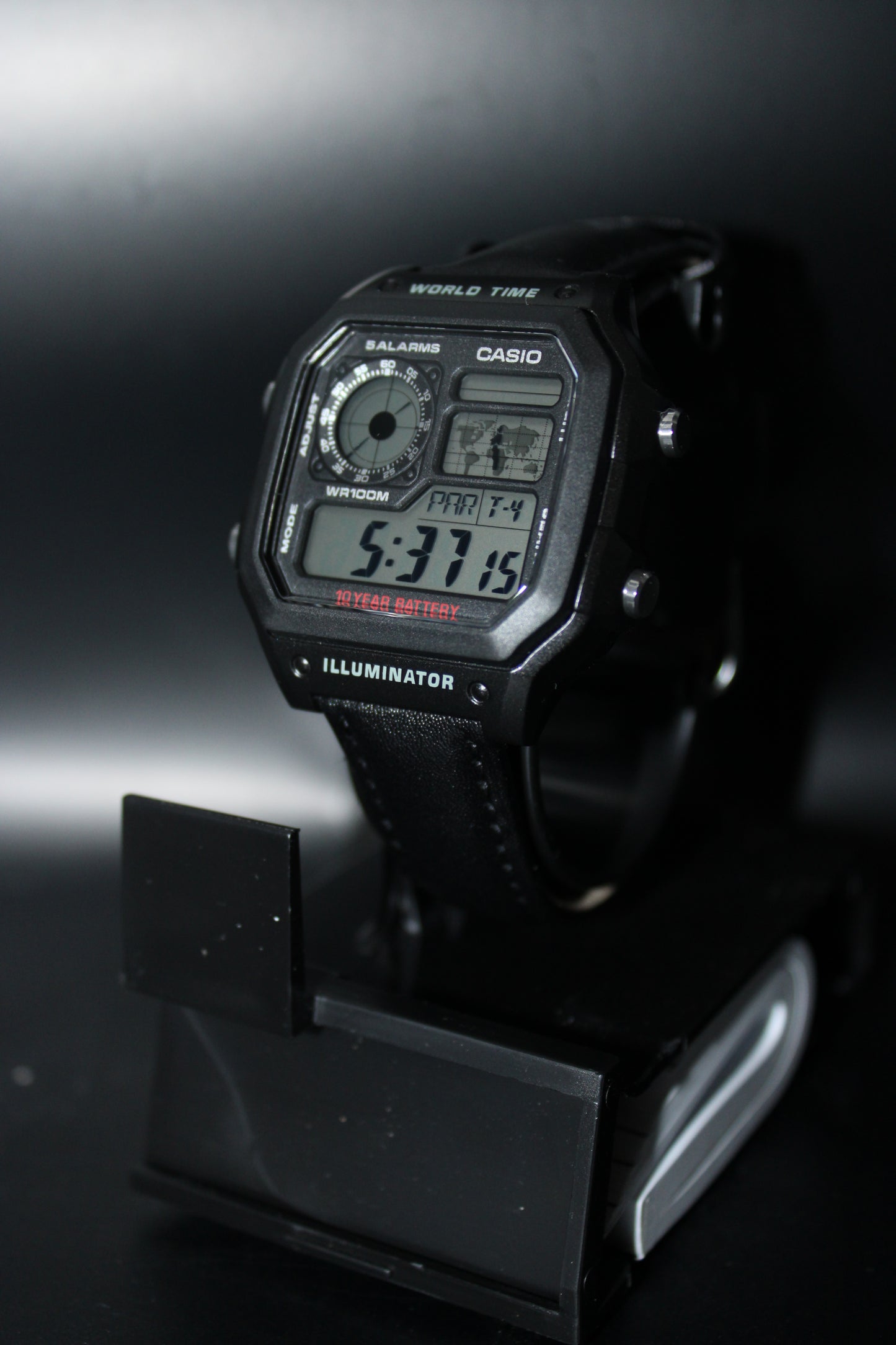 Black Genuine Leather - Casio AE1200 Mod